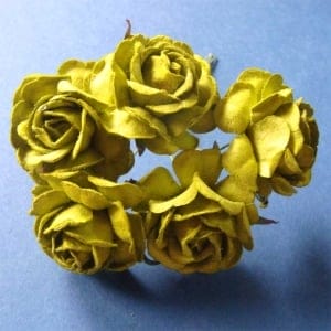 Mulberry Paper Roses (Large) - Green (Pack of 5 roses)