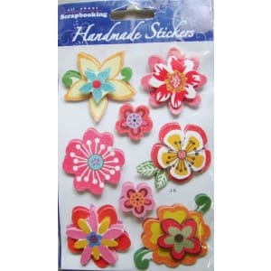 Dimensional Flower Sticker - Multicolor & Pinks