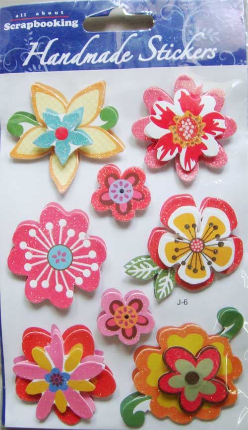 Dimensional Flower Sticker - Multicolor & Pinks