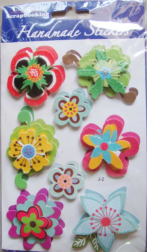 Dimensional Flower Sticker - Multicolor
