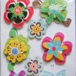Dimensional Flower Sticker - Multicolor