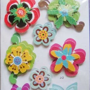 Dimensional Flower Sticker - Multicolor