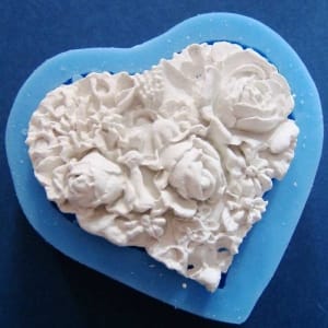 Ornate Heart Silicone Clay Mould
