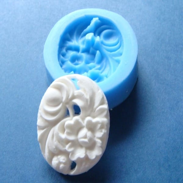 Ornate Oval Silicone Clay Mould