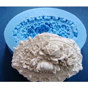 Oval Flower Pendant Silicone Clay Mould