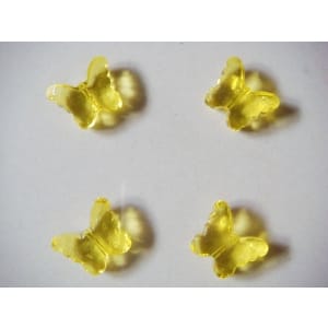 Plastic Butterflies - Light Yellow (Pack of 10 butterflies)