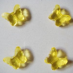 Plastic Butterflies - Light Yellow (Pack of 10 butterflies)