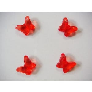 Plastic Butterflies - Red (Pack of 10 butterflies)