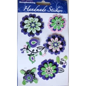 Dimensional Flower Sticker - Purple