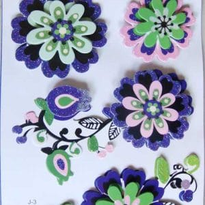 Dimensional Flower Sticker - Purple