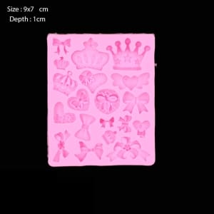 Crowns and Ribbons Silicone Clay Mould