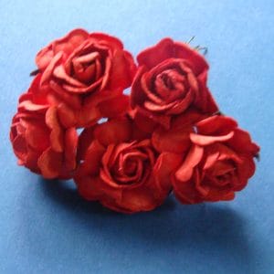Mulberry Paper Roses (Large) - Red (Pack of 5 roses)