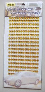 Say it in crystals - Large Bling Stickers - Dark Yellow