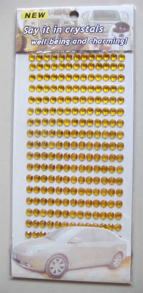 Say it in crystals - Large Bling Stickers - Dark Yellow