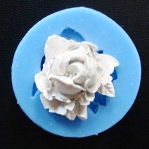 Single Flower With Leaves - Design2 Silicone Clay Mould