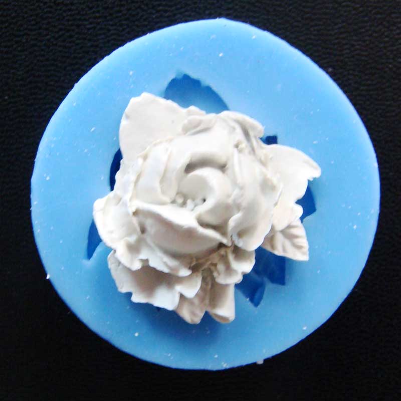 Single Flower With Leaves - Design2 Silicone Clay Mould SingleFlowerWithLeaves1 Single Flower With Leaves - Design2 Silicone Clay Mould