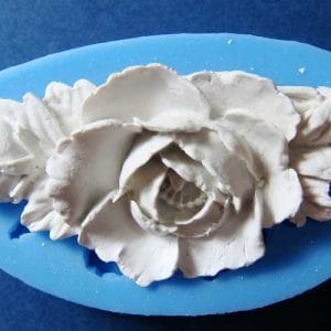A Stem with Rose and Rose bud Silicone Clay Mould
