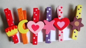 Assorted Wooden Clips - Stars, Moons and Hearts