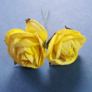 Mulberry Paper Roses (Extra Large) - Yellow (Pack of 5 roses)