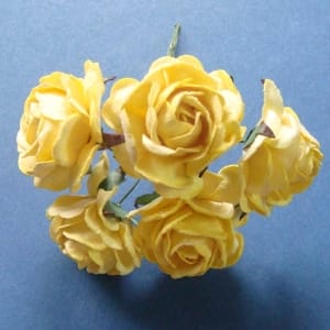 Mulberry Paper Roses (Large) - Yellow