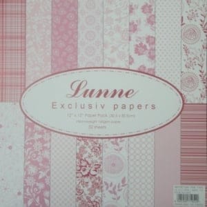 Assorted 12x12 Lunne Paper Pack - Pink (Set of 32 sheets)