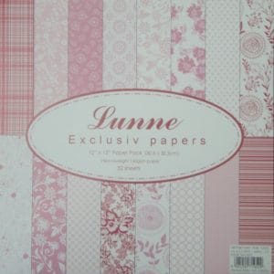 Assorted 12x12 Lunne Paper Pack - Pink (Set of 32 sheets)