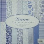 Assorted 12x12 Lunne Paper Pack -Blue (Set of 32 sheets)