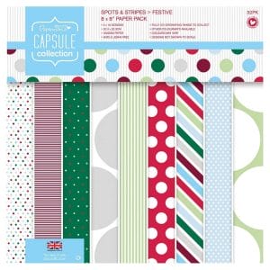 Papermania Capsule Collection 8by8" Paper Pack - Spots & Stripes
