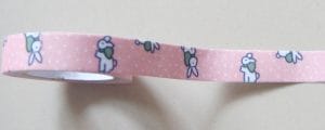 Bunny Print - Peach - Fabric Tape