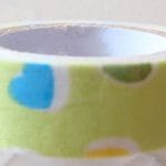 Hearts Print - Light Green - Fabric Tape