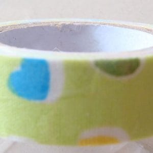 Hearts Print - Light Green - Fabric Tape