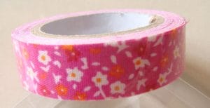 Floral Print - Red and Pink - Fabric Tape