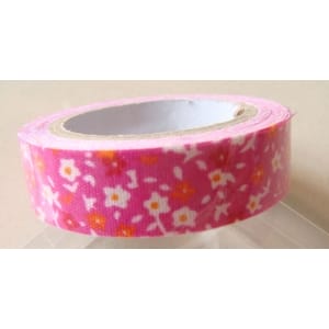 Floral Print - Red and Pink - Fabric Tape
