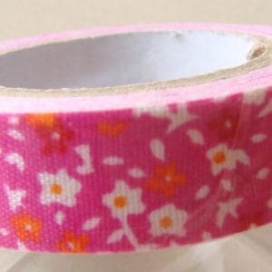 Floral Print - Red and Pink - Fabric Tape