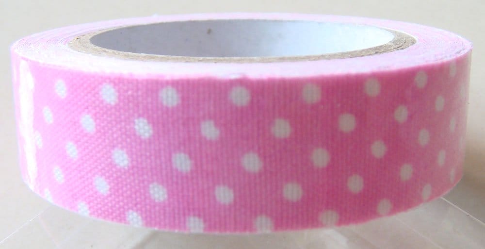 Polka dot Print - Pink - Fabric Tape