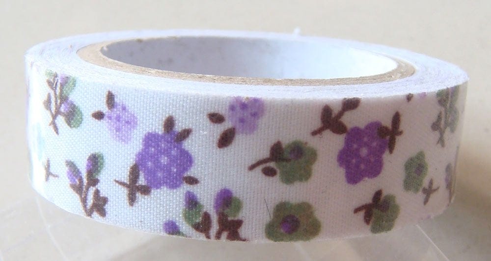 Floral Print - Purple - Fabric Tape CAFT 09 Floral Print - Purple - Fabric Tape