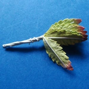 Mulberry Paper Small Leaves - Light Green and Brown