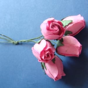 Mulberry Paper Rose Buds (Large) - Pink