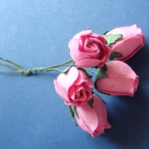 Mulberry Paper Rose Buds (Large) - Pink