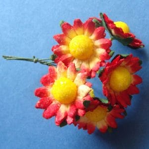 Mulberry Paper Sunflowers - Red and Yellow