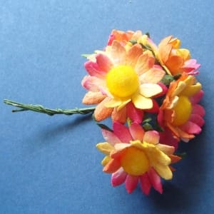 Mulberry Paper Sunflowers - Pink and Yellow