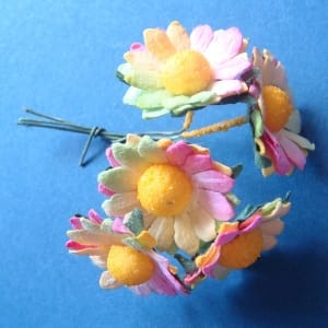 Mulberry Paper Sunflowers - Yellow, Green and Pink