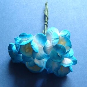 Mulberry Cherry Blossoms - Blue and White (Pack of 10 flowers)