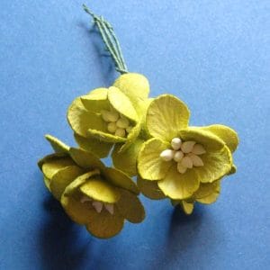 Mulberry Cherry Blossoms - Green (Pack of 10 flowers)