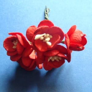 Mulberry Cherry Blossoms - Red (Pack of 10 flowers)