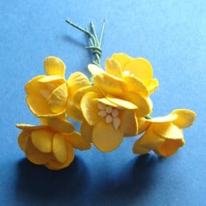 Mulberry Cherry Blossoms - Yellow (Pack of 10 flowers)