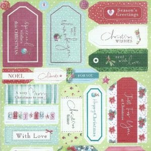 Paper Mania Die Cut Sentiment Stickers - Christmas