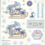 Paper Mania Die Cut Sentiment Stickers - Sledge