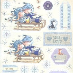 Paper Mania Die Cut Sentiment Stickers - Sledge