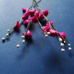 Stem with Flowers - Dark Pink